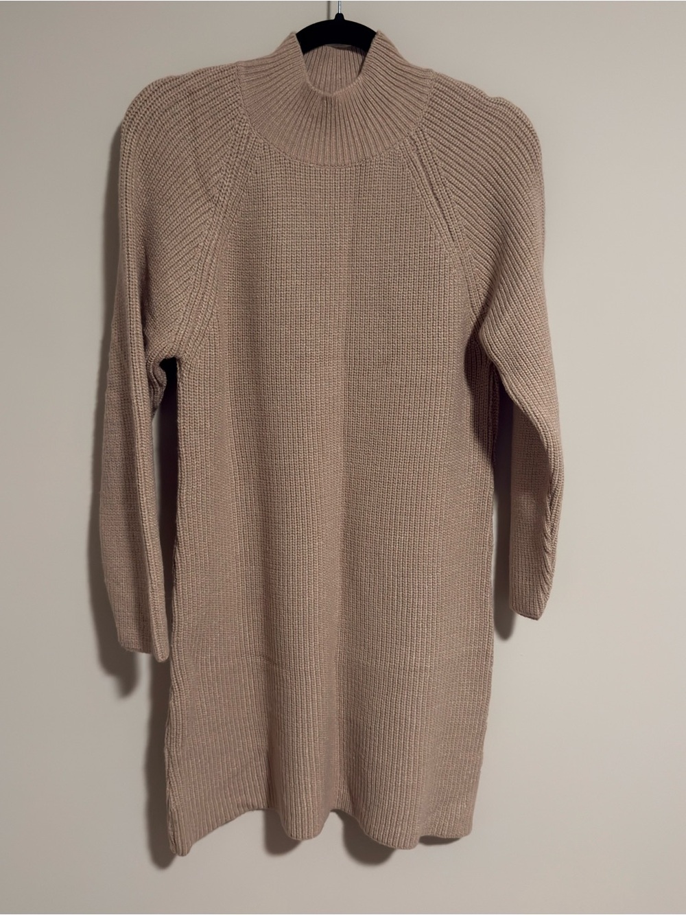 NWT Long Sleeve  Feminine Détails Dress in Beige